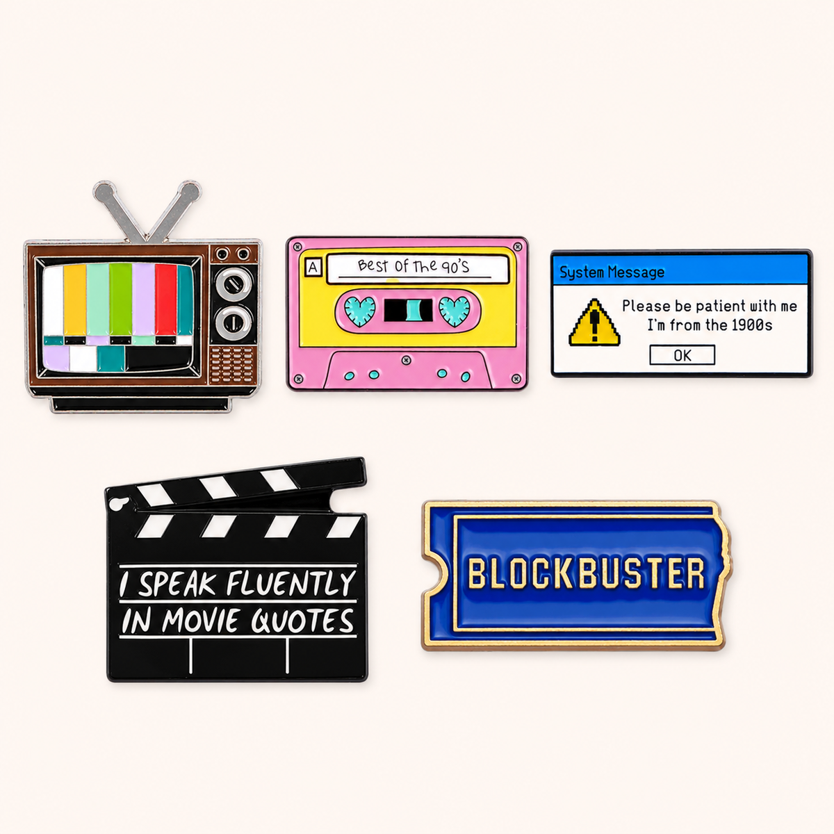 1990s Nostalgia Enamel Pin Bundle