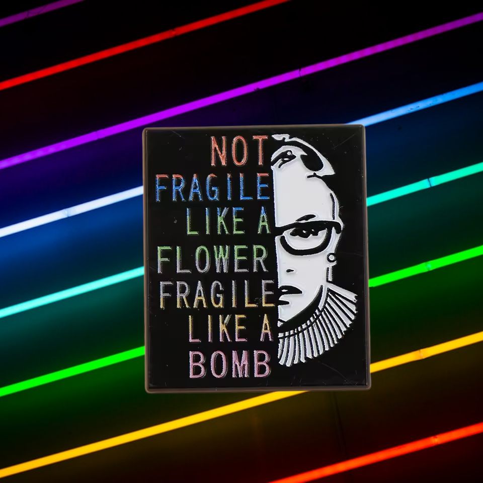 RGB Fragile Like a Bomb Enamel Pin