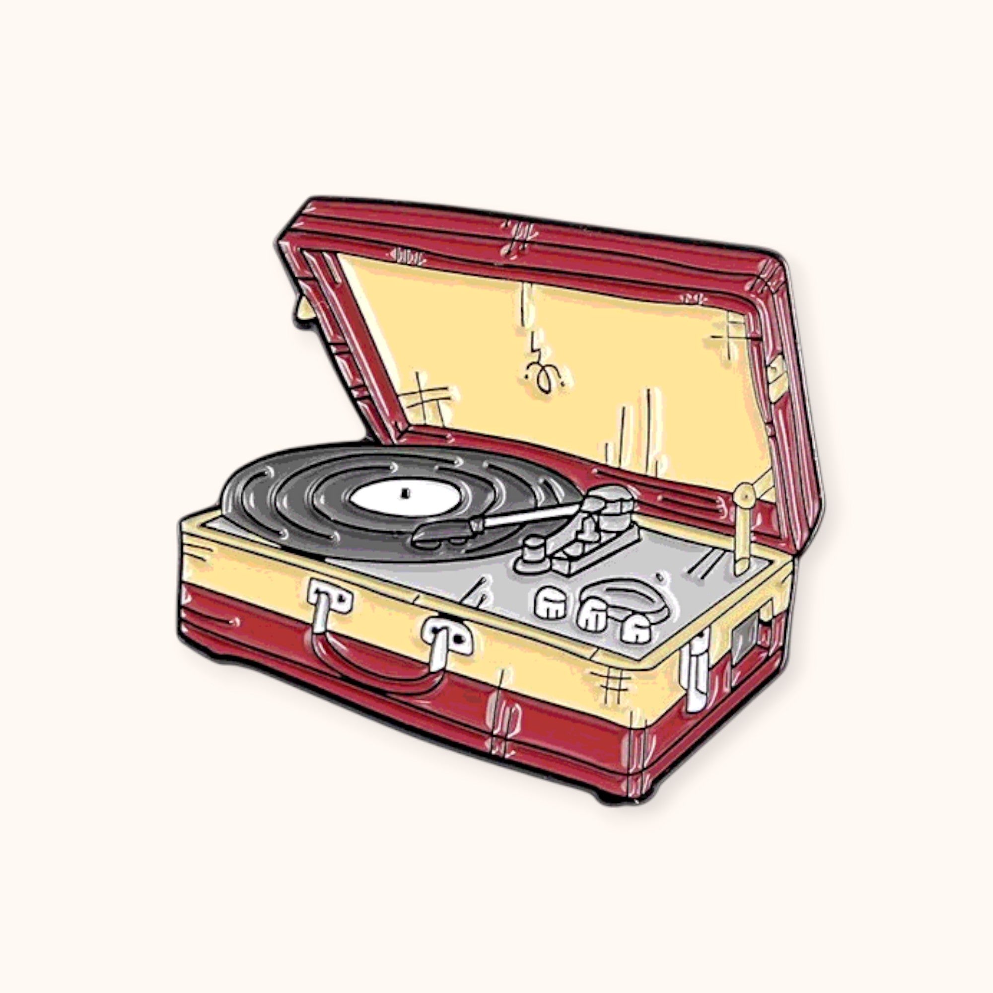 Enamel Pin | vintage suitcase-style record player