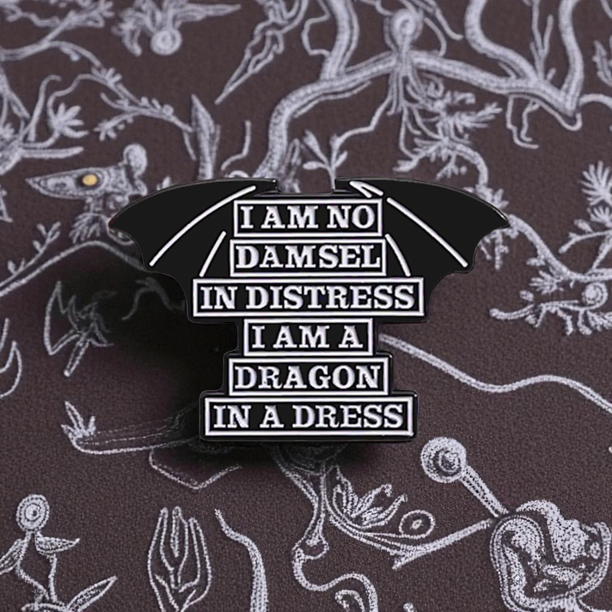 Dragon in a Dress Enamel Pin