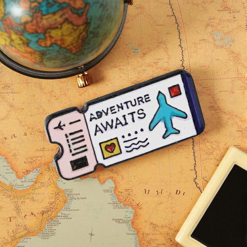 Travel Pin 'Adventure Awaits' 