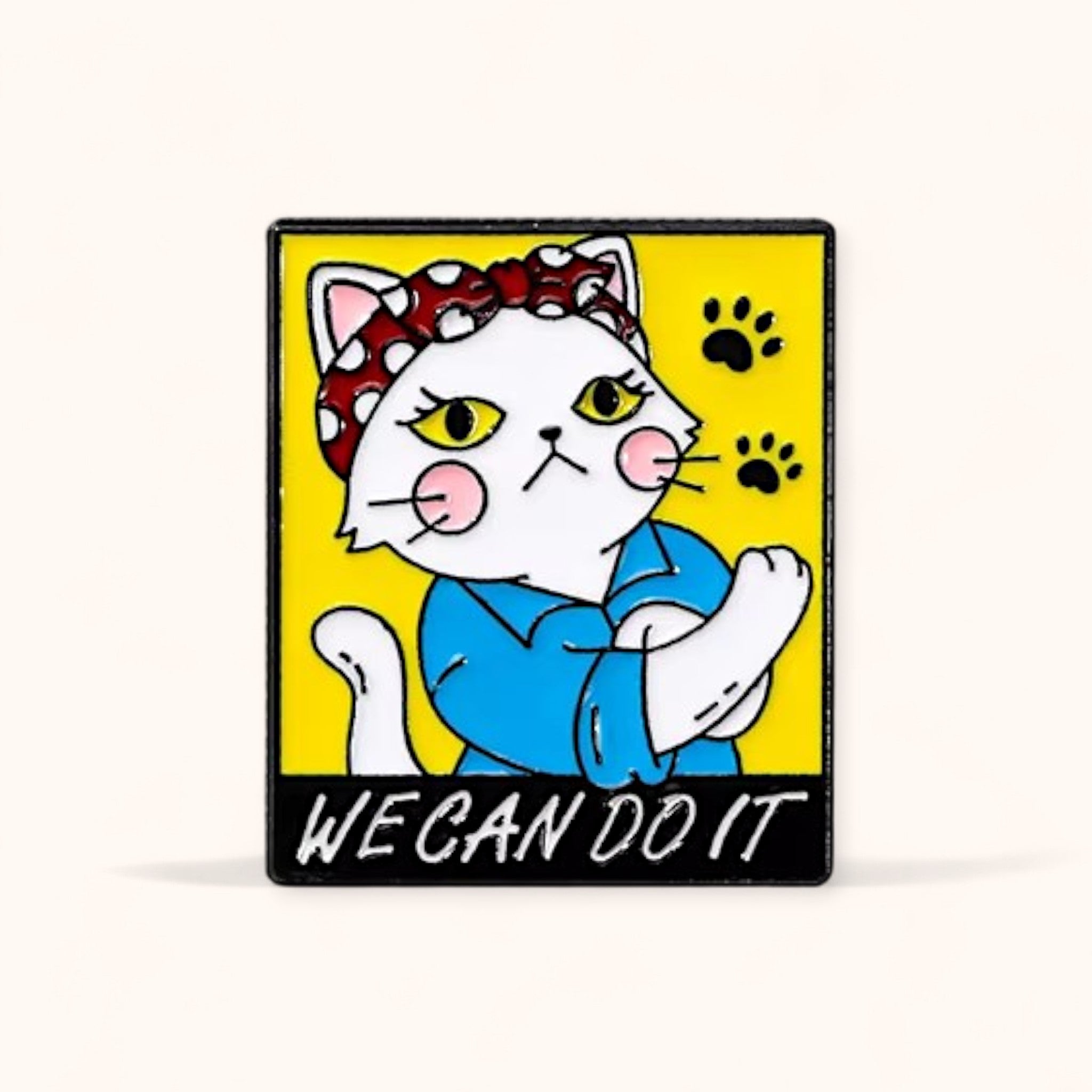 Cat Can Do It Enamel Pin