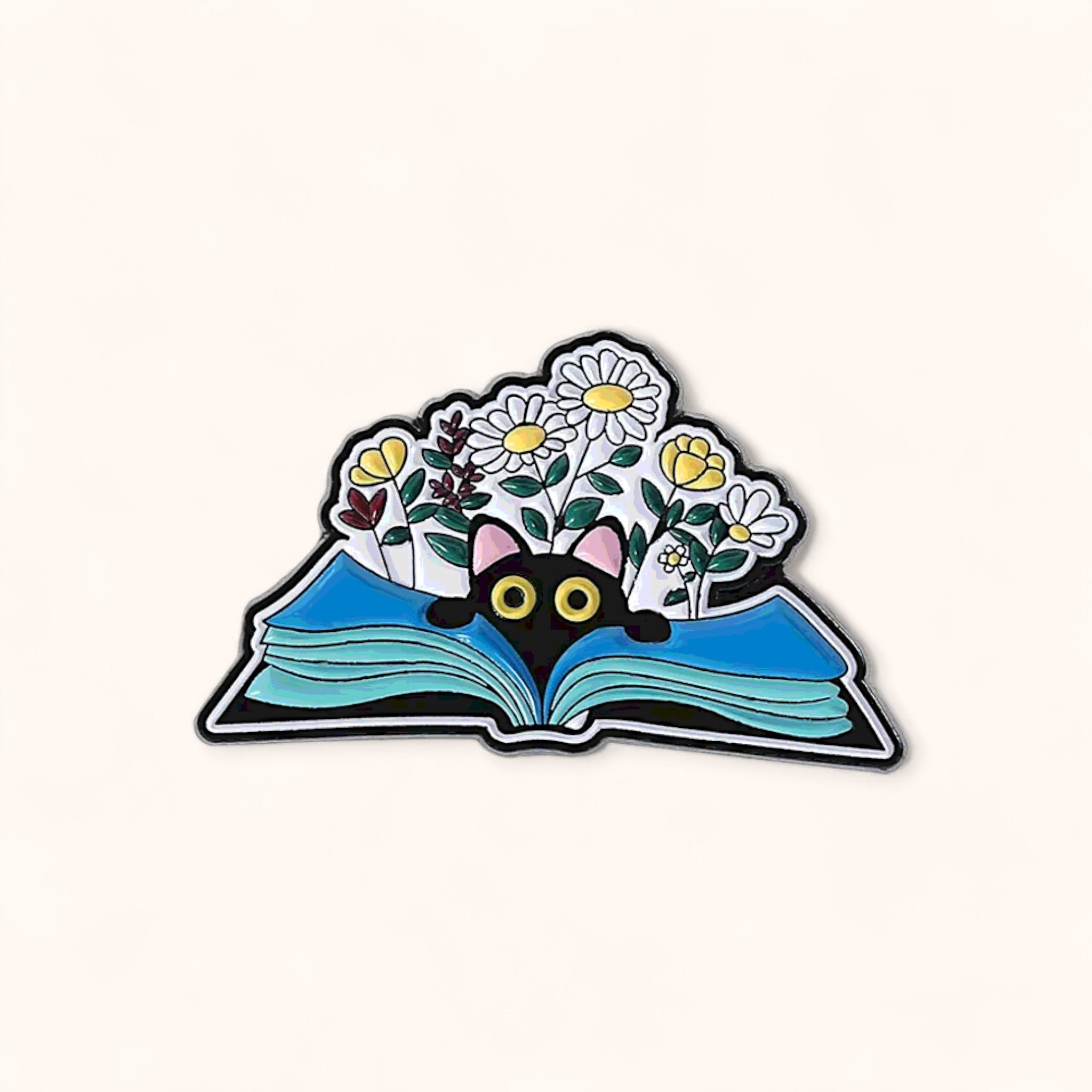 Cat Reads Enamel Pin