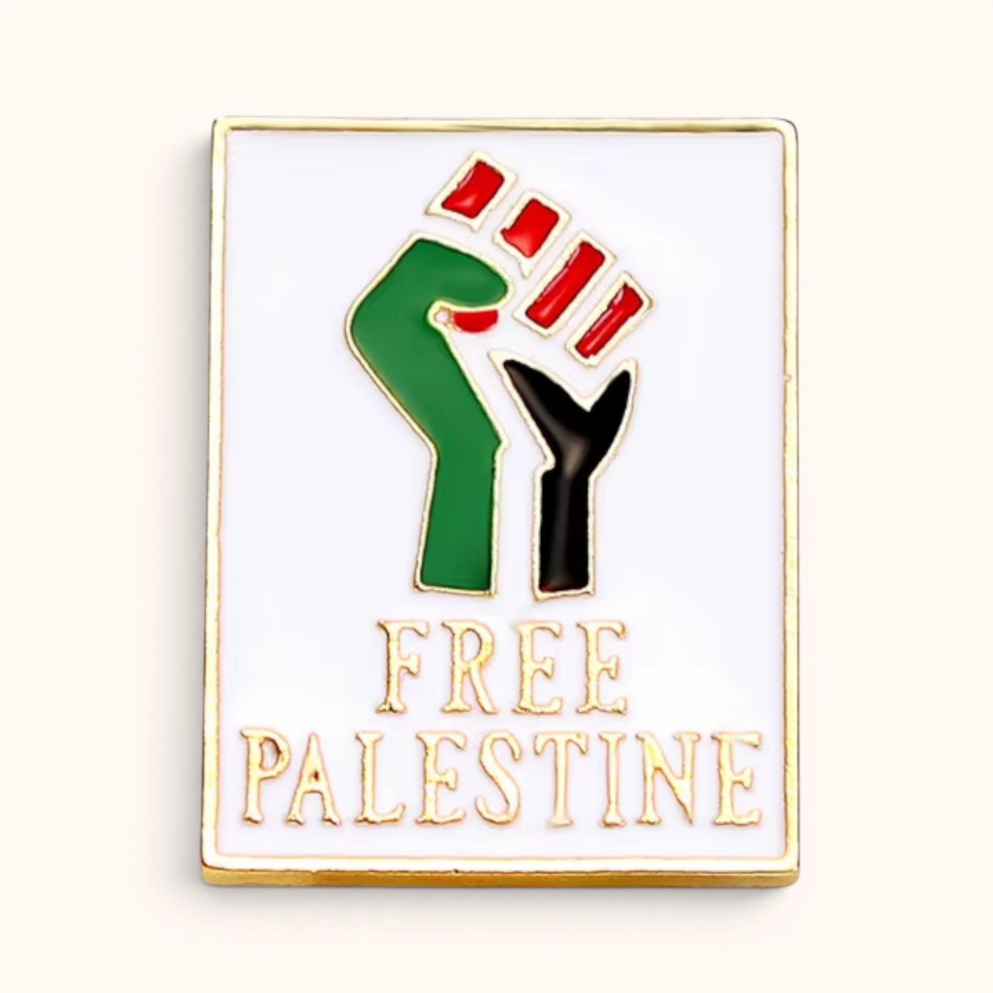 Free Palestine Raised Fist Enamel Pin