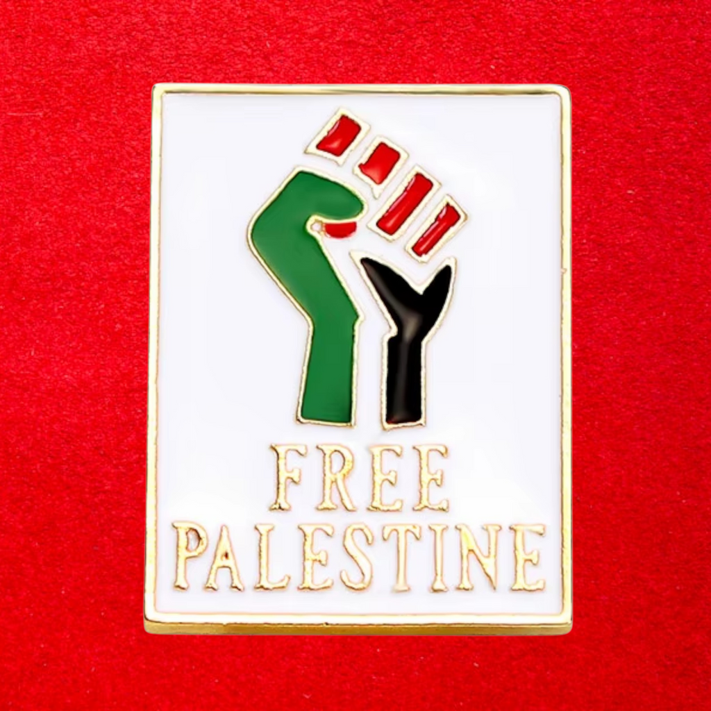 Free Palestine Raised Fist Enamel Pin