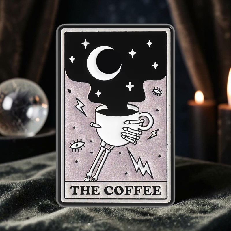 Coffee Moon Tarot Card Enamel Pin