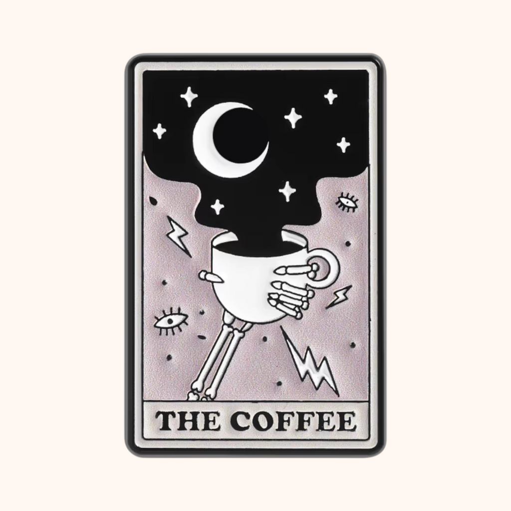 Coffee Moon Tarot Card Enamel Pin