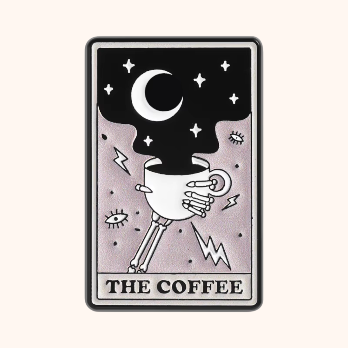 Coffee Moon Tarot Card Enamel Pin