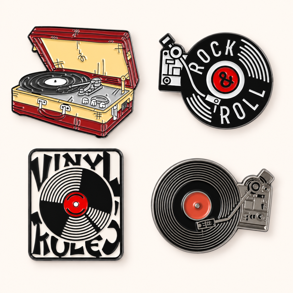 For the Record Vinyl Enamel Pin Bundle